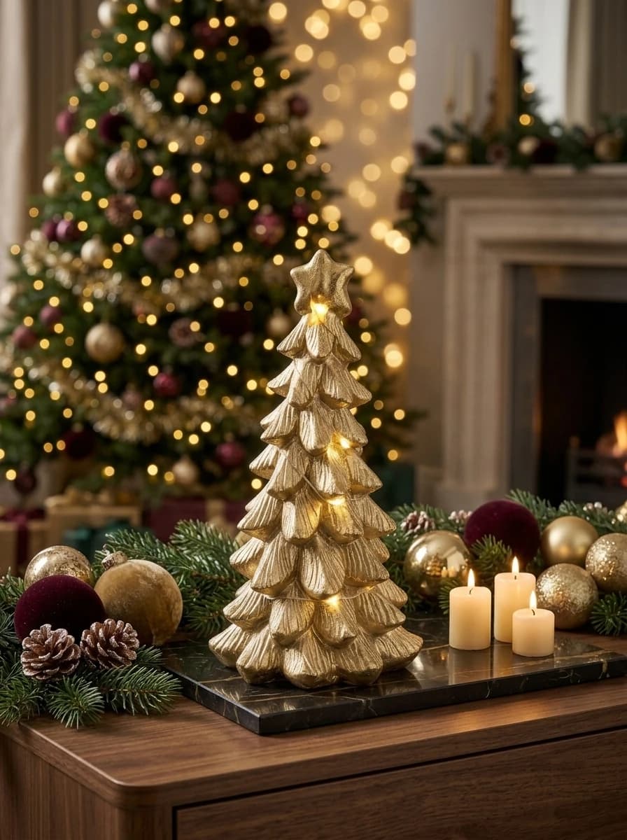 Gold LED Christmas Tree