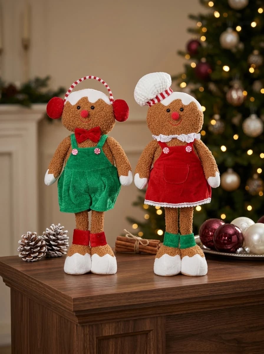 Plush Gingerbread Pair