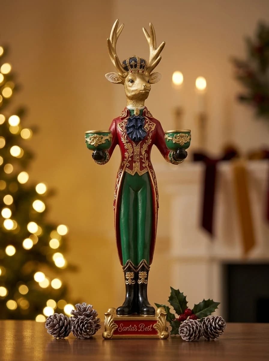 Standing Reindeer Tealight Figure
