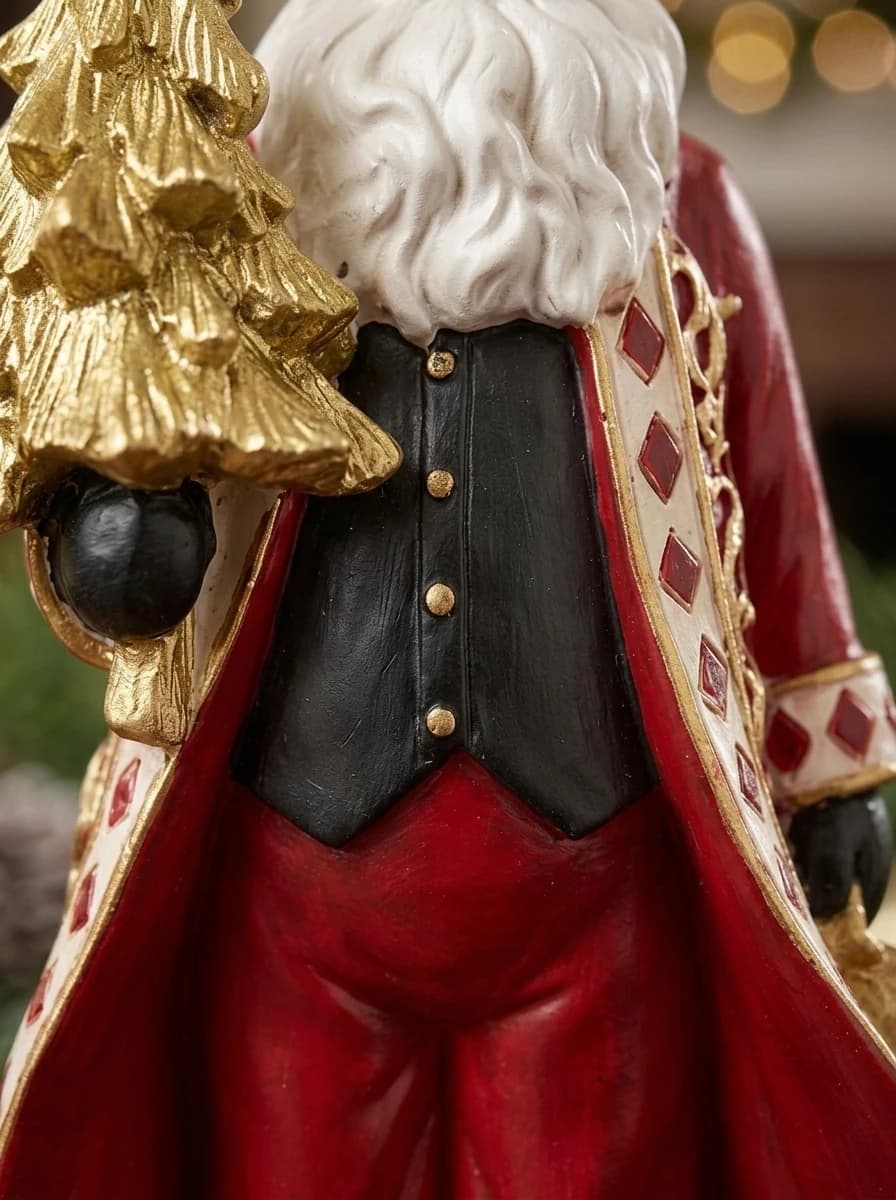Santa with Christmas Tree Figurine
