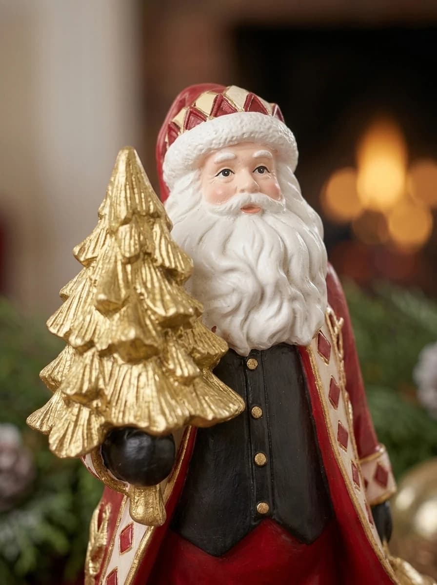 Santa with Christmas Tree Figurine thumbnail 5