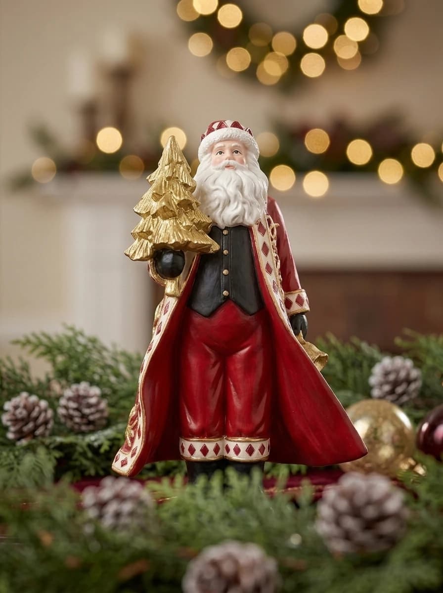 Santa with Christmas Tree Figurine thumbnail 7