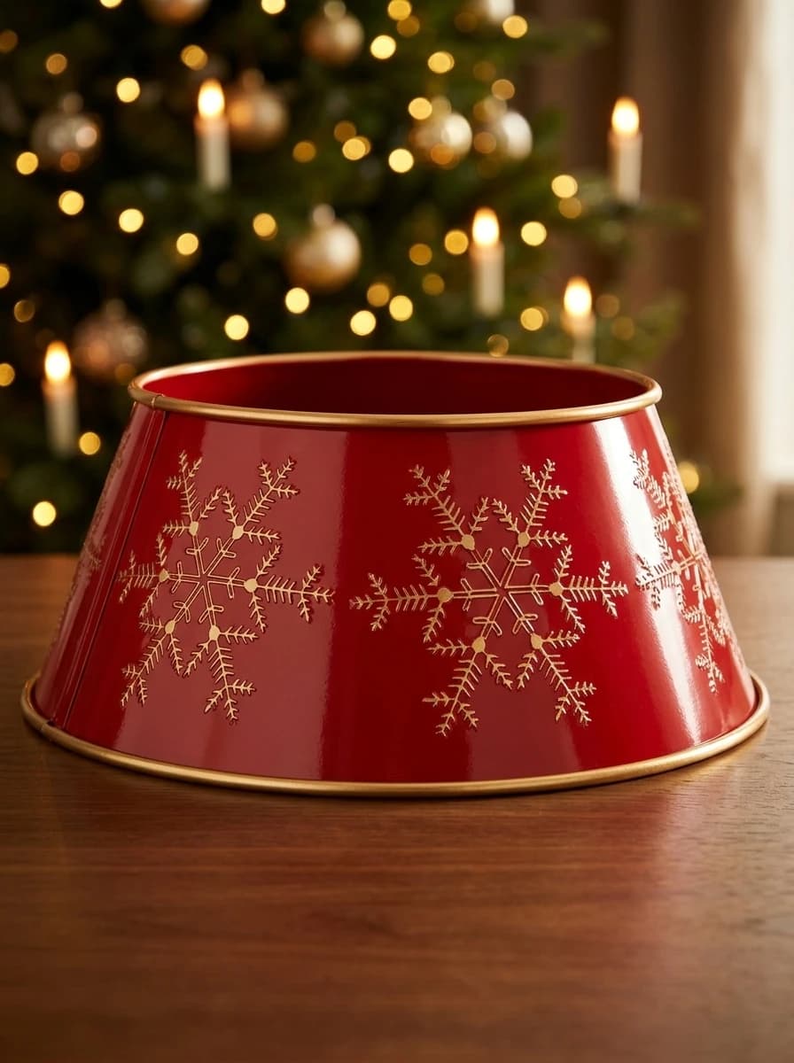 Red Snowflake Christmas Lampshade