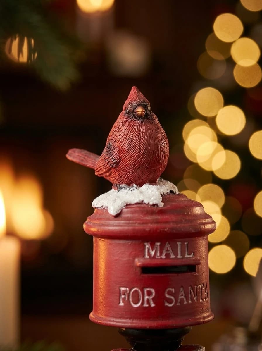 Cardinal Santa Mailbox Ornament
