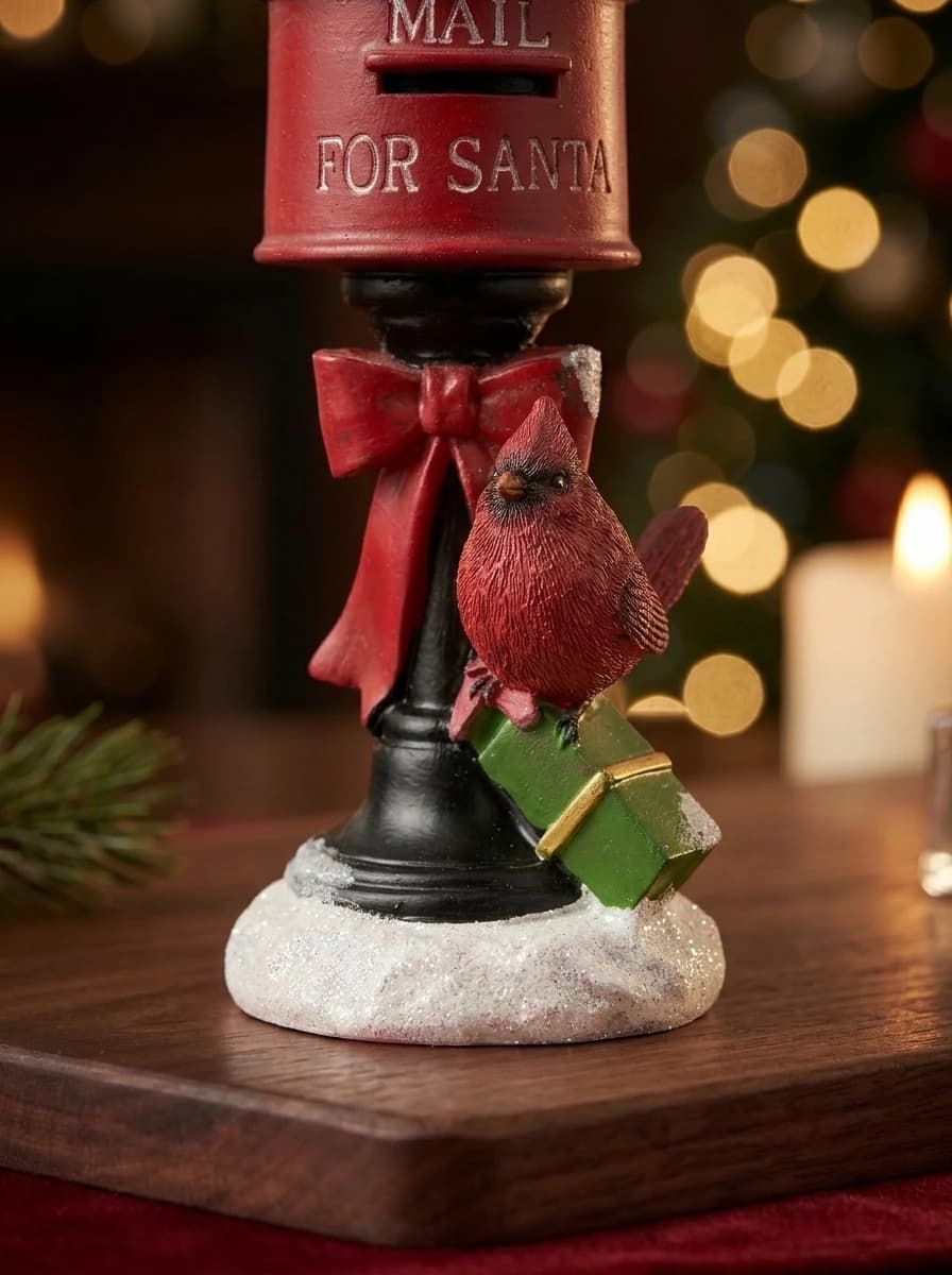 Cardinal Santa Mailbox Ornament thumbnail 5
