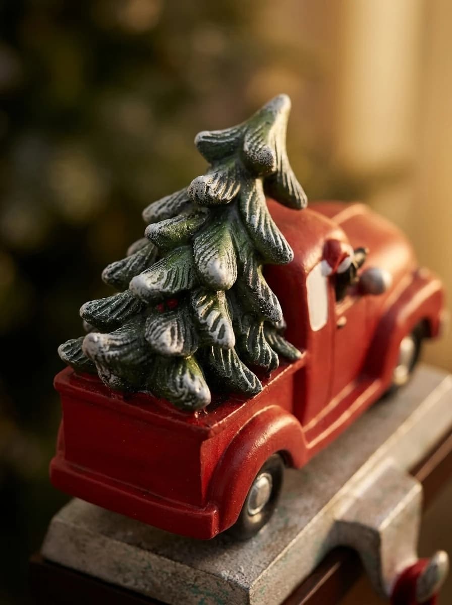 Vintage Red Truck Stocking Holder thumbnail 2
