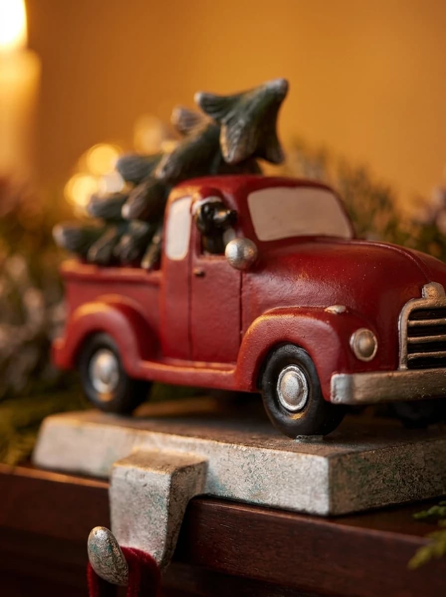 Vintage Red Truck Stocking Holder thumbnail 4
