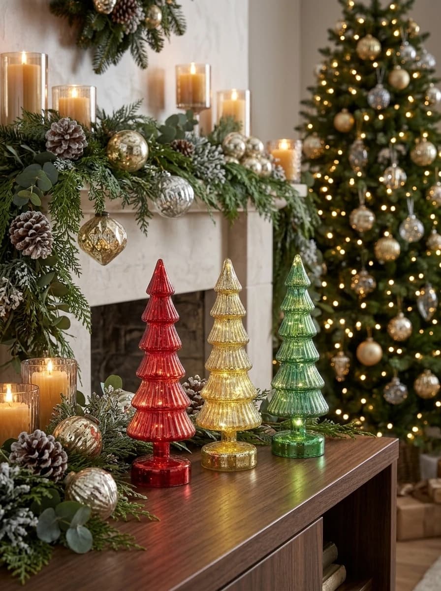 LED Glass Christmas Trees, Set of 3 thumbnail 3