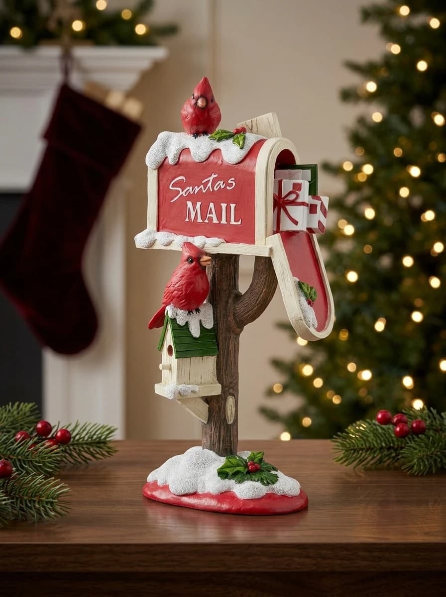 Santa's Mailbox with Cardinals thumbnail 3