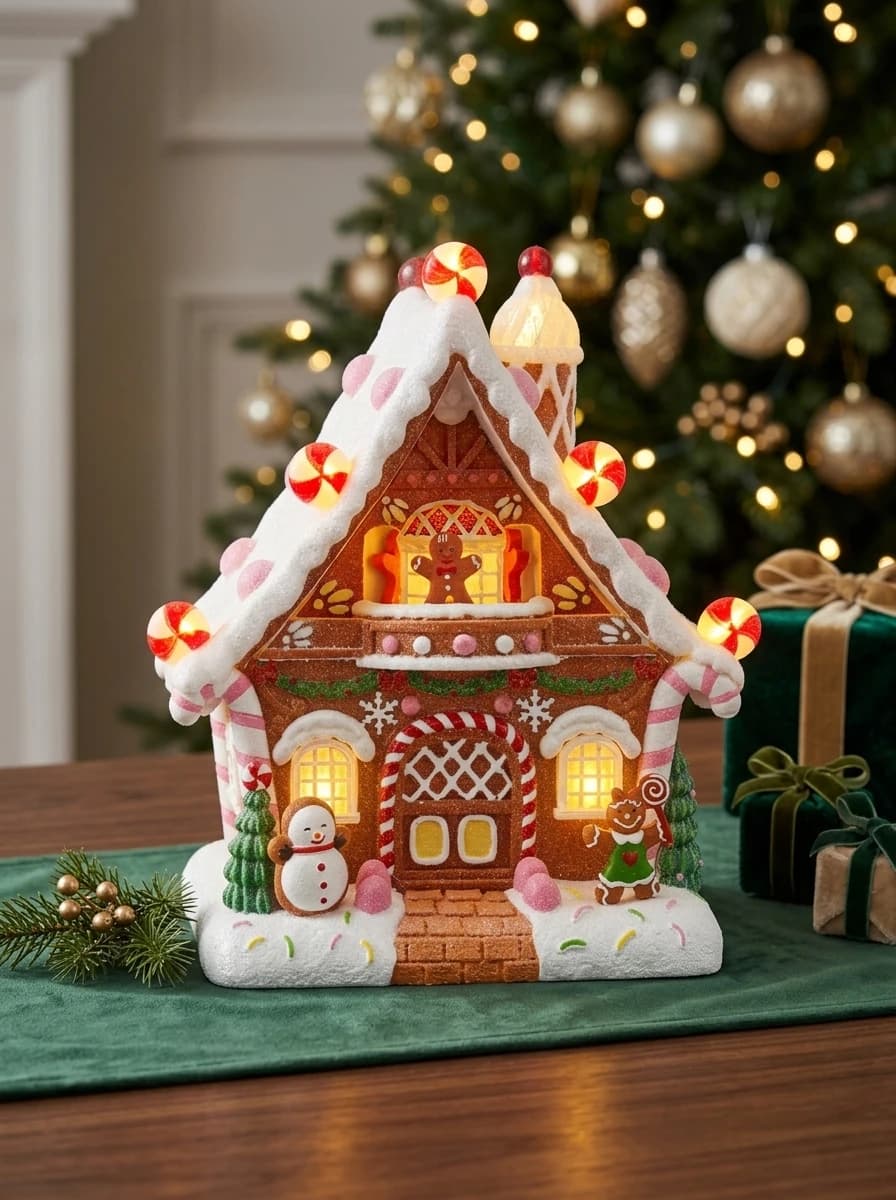 LED Musical Gingerbread House