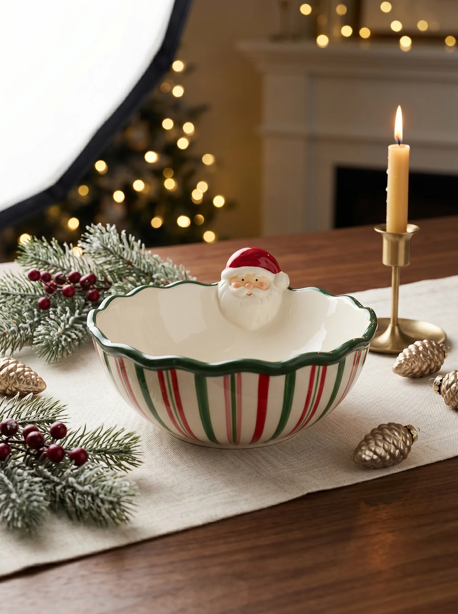 Striped Christmas Bowl thumbnail 4