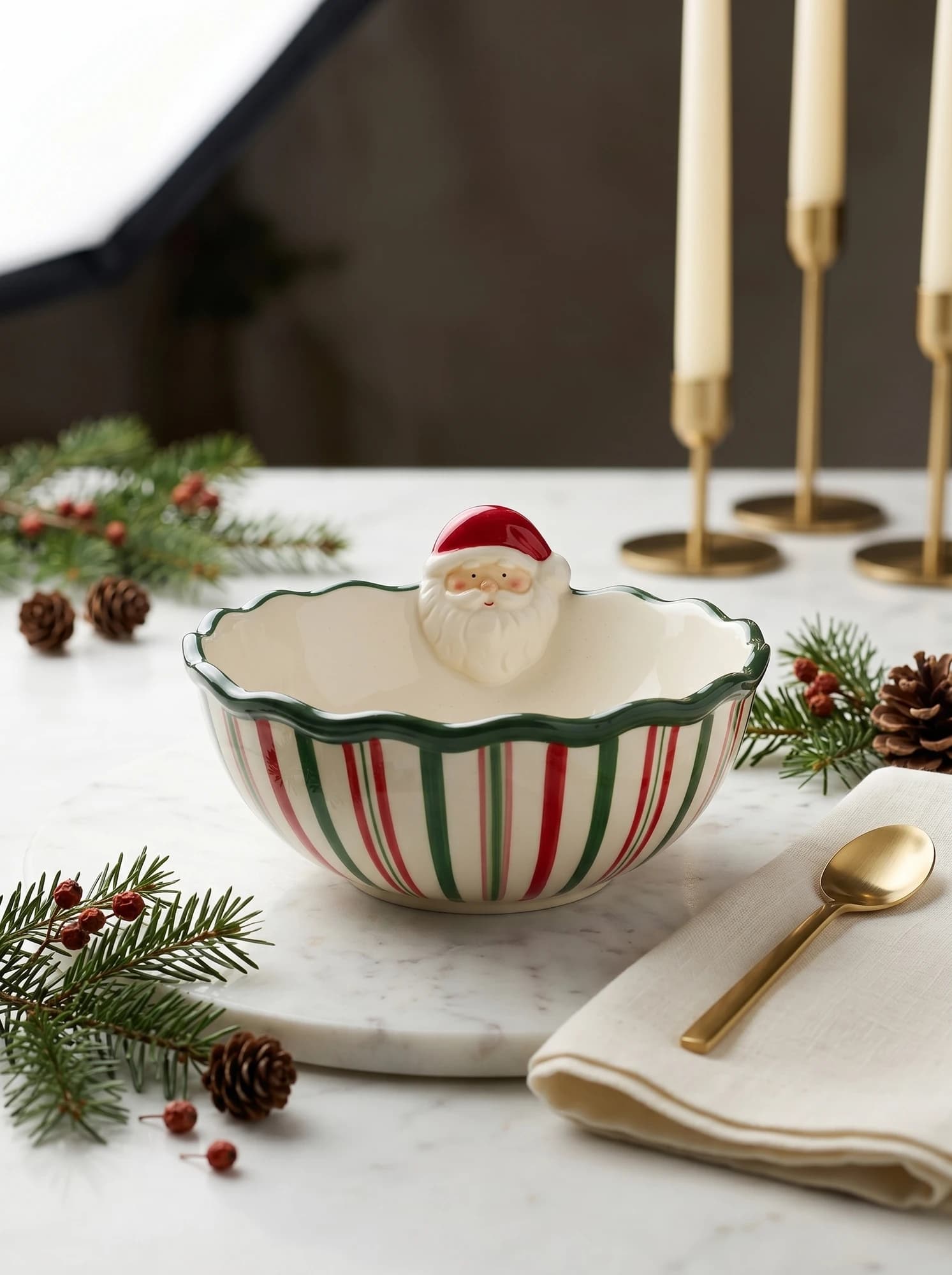 Striped Christmas Bowl thumbnail 5
