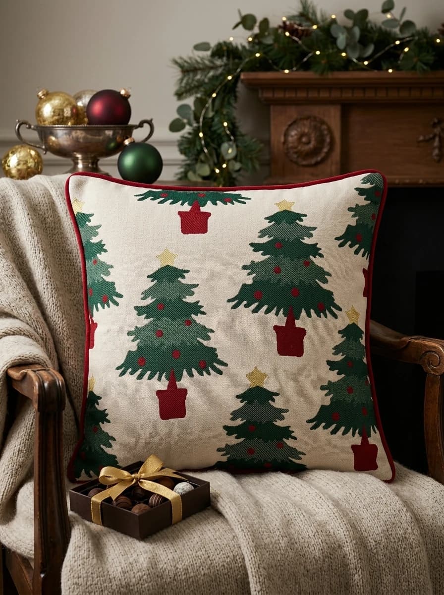 Christmas Tree Woven Cushion