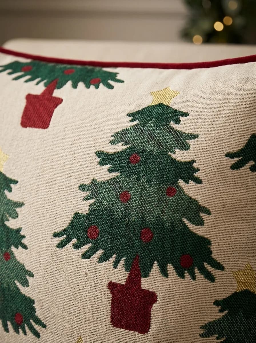 Christmas Tree Woven Cushion thumbnail 2
