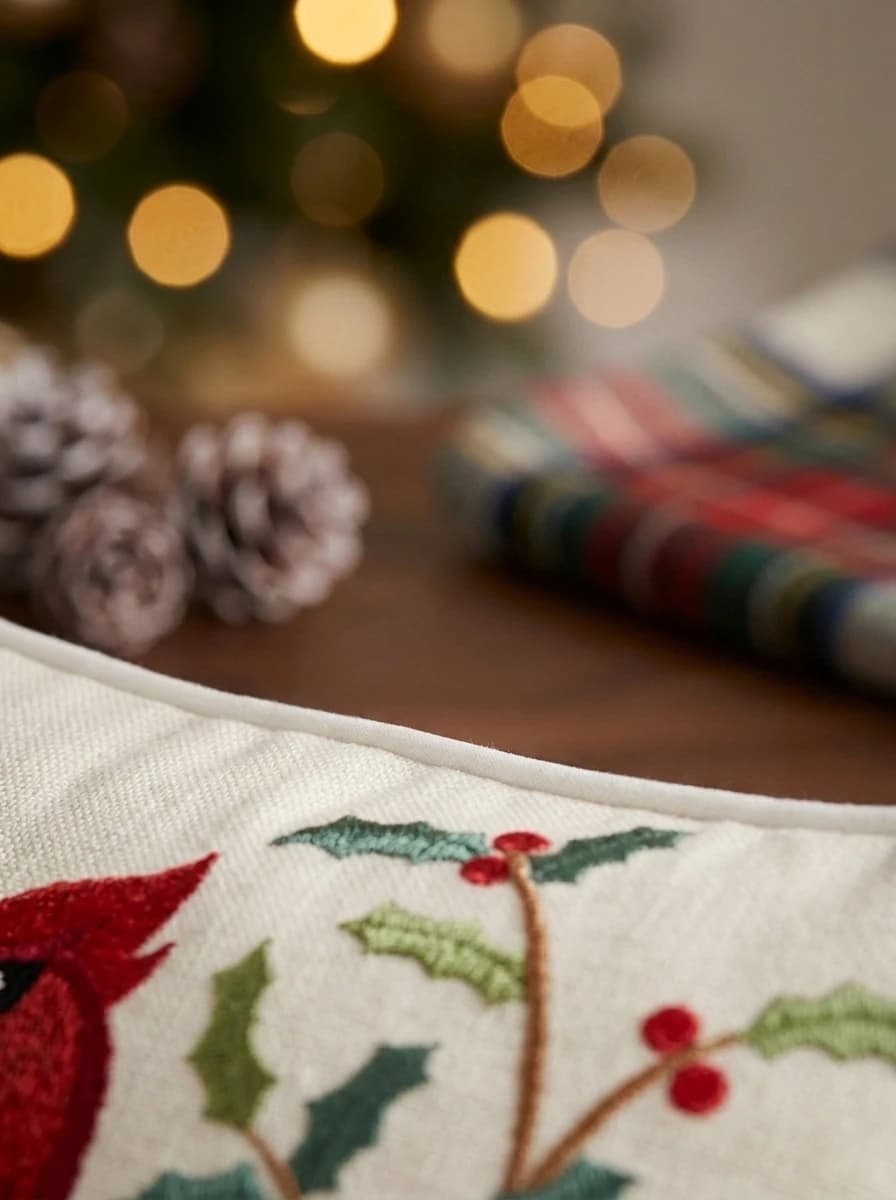 Cardinal and Holly Cushion thumbnail 4