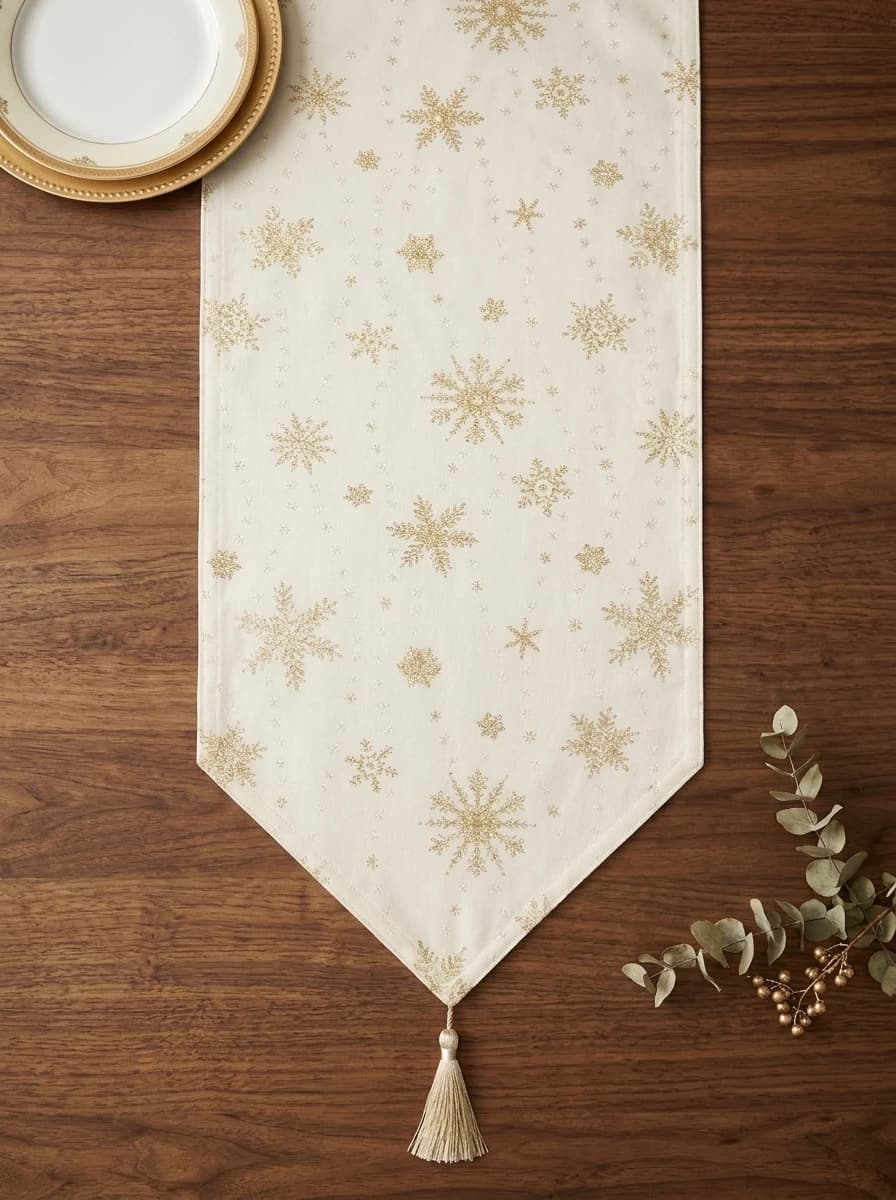 Cream Snowflake Table Runner thumbnail 4
