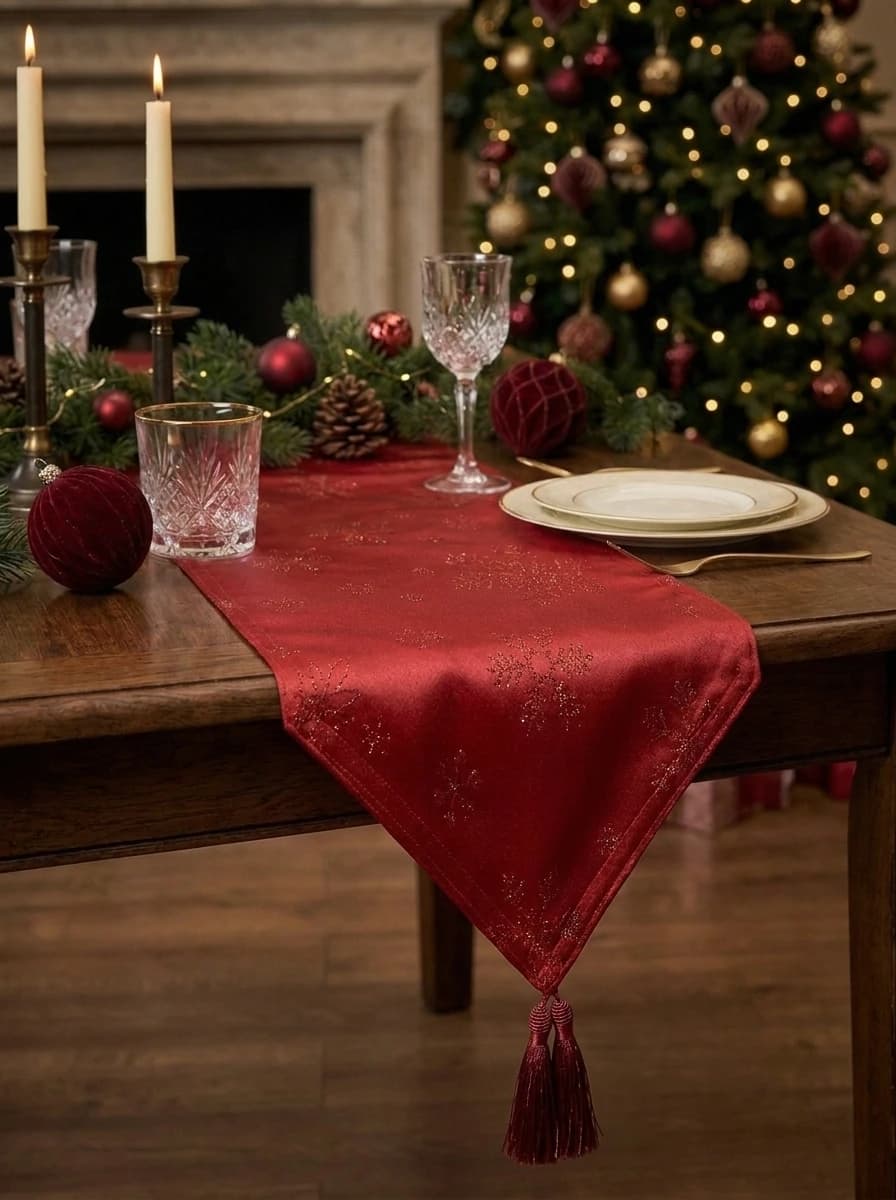 Red Snowflake Table Runner thumbnail 3