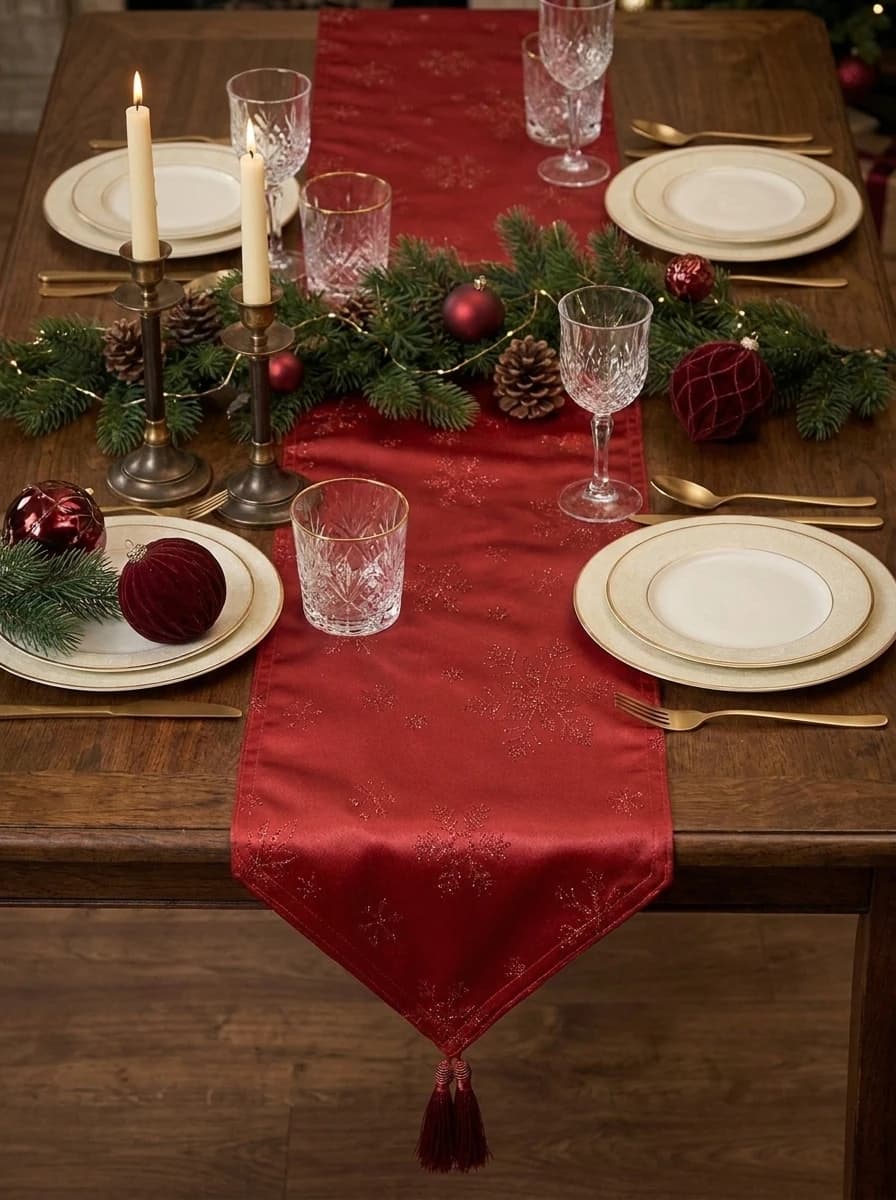 Red Snowflake Table Runner thumbnail 4