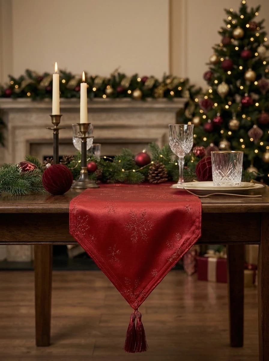 Red Snowflake Table Runner thumbnail 6