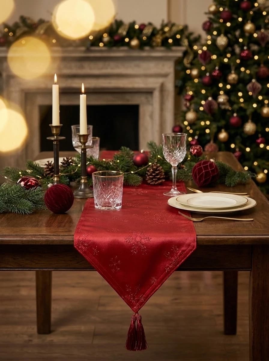 Red Snowflake Table Runner thumbnail 7
