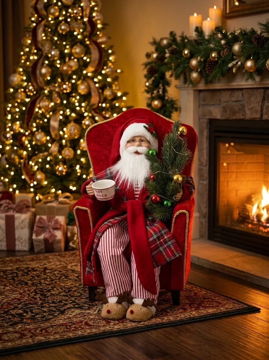 Seated Santa Figure, 44cm