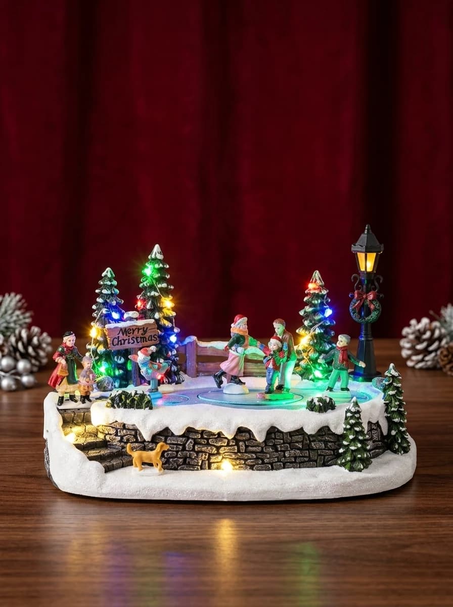 Animated LED Christmas Village Scene