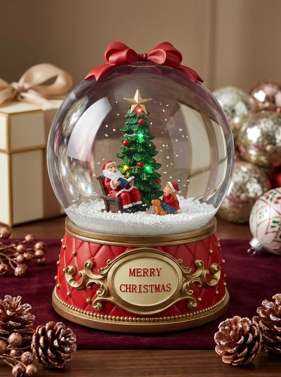 Musical Snow-Blowing Globe (Santa)