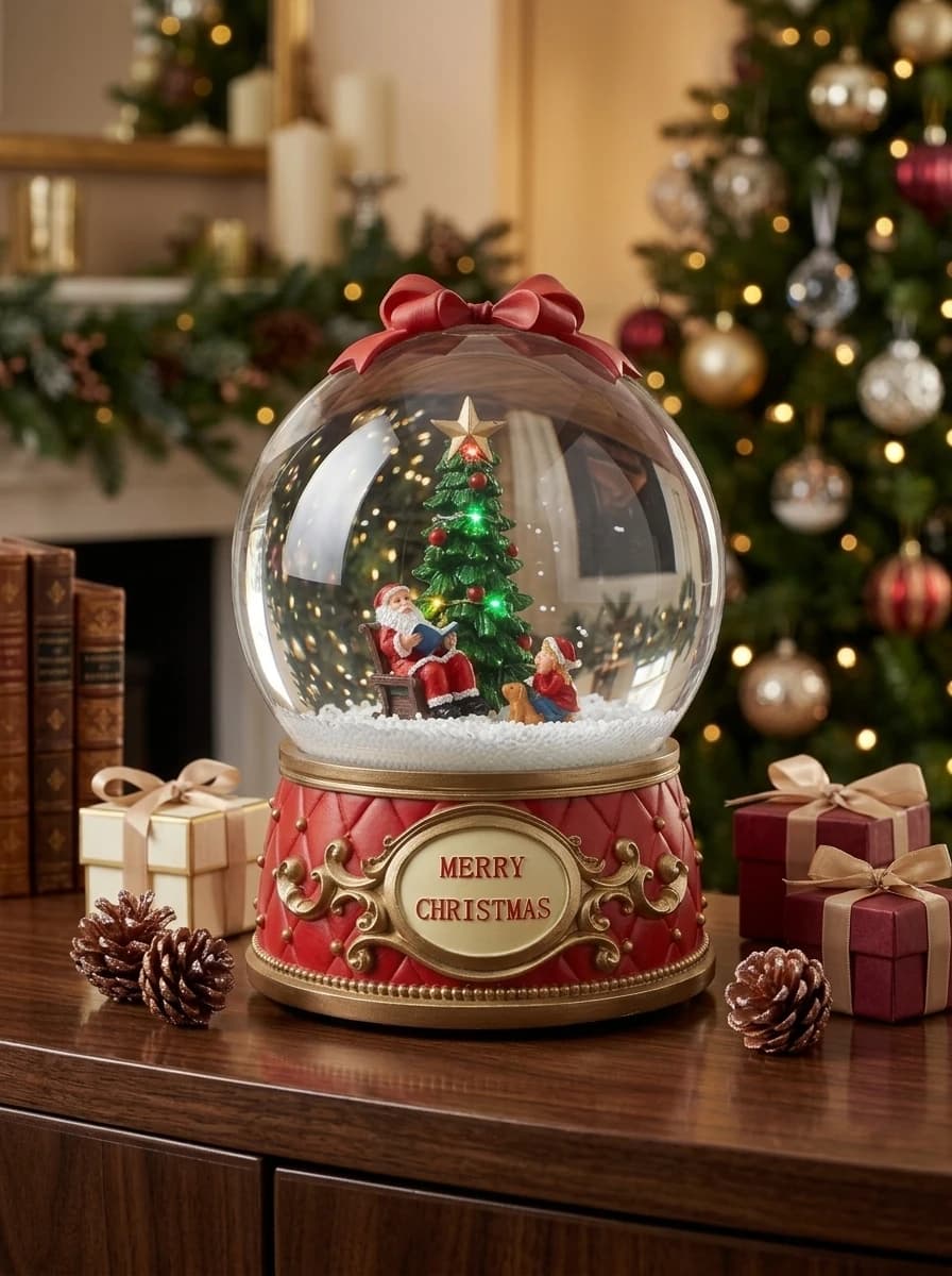 Musical Snow-Blowing Globe (Santa) thumbnail 3