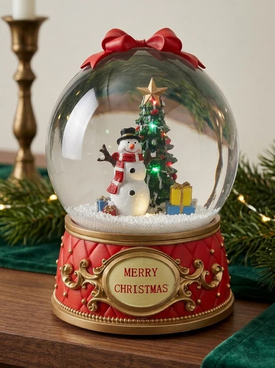 Musical Snow-Blowing Globe (Snowman) thumbnail 2