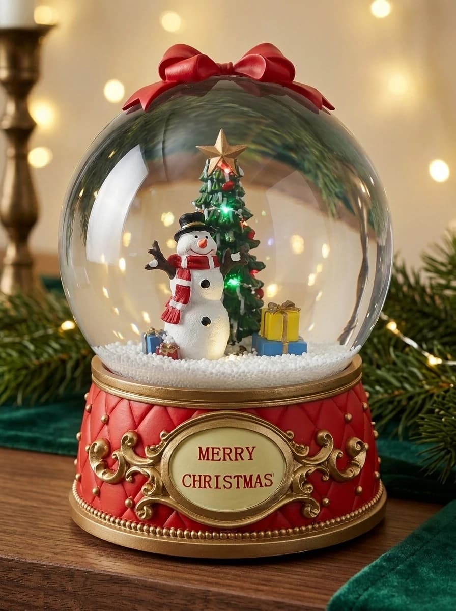 Musical Snow-Blowing Globe (Snowman) thumbnail 5