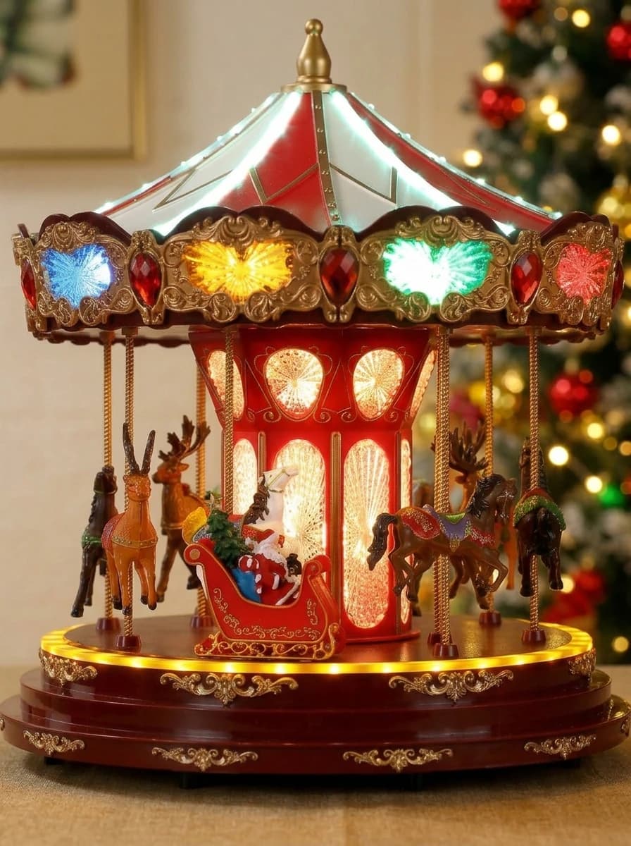 Animated LED Christmas Carousel thumbnail 3
