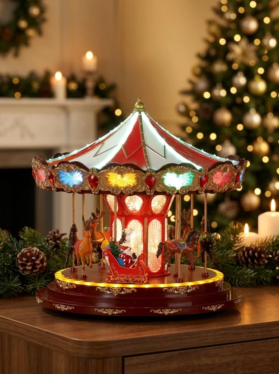 Animated LED Christmas Carousel thumbnail 5
