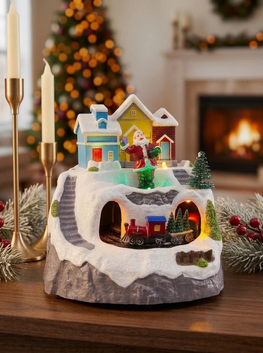 Animated LED Village House with Train thumbnail 2