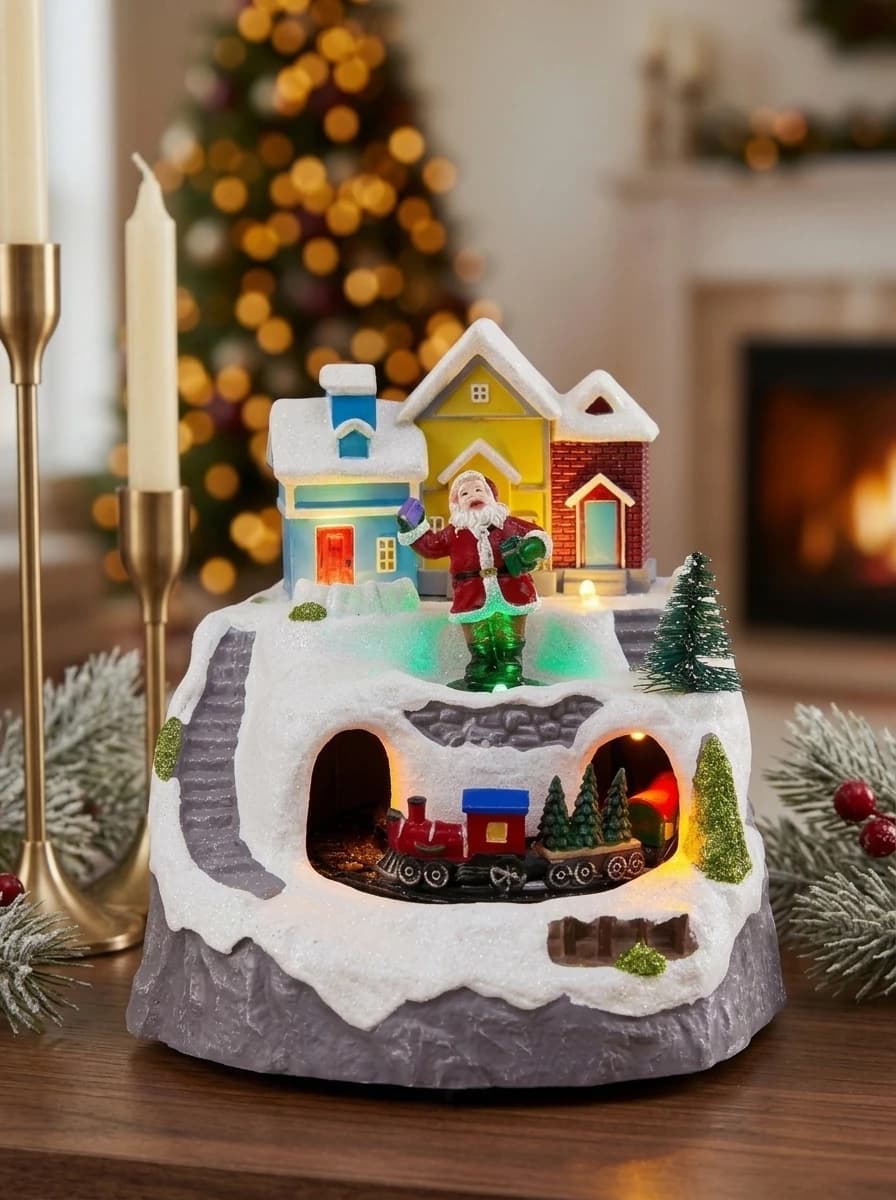 Animated LED Village House with Train thumbnail 3