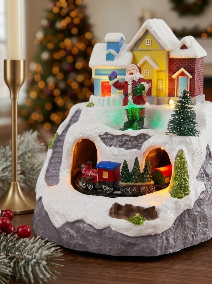 Animated LED Village House with Train thumbnail 4