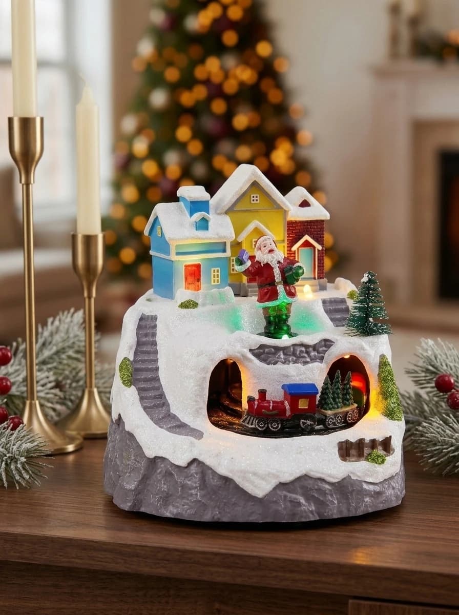 Animated LED Village House with Train thumbnail 5