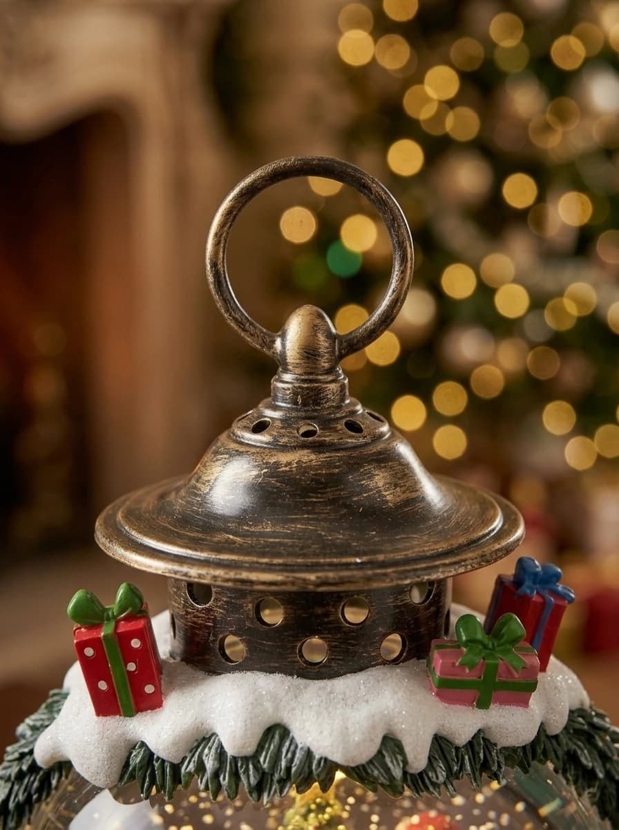 Santa Lantern Snow Globe