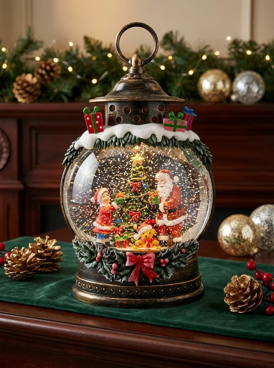 Santa Lantern Snow Globe thumbnail 2