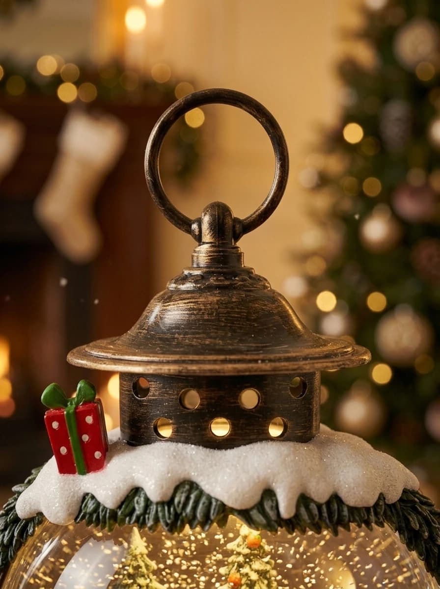 Snowman Lantern Snow Globe