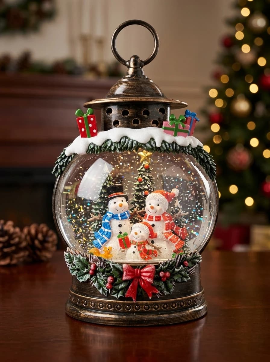 Snowman Lantern Snow Globe thumbnail 2