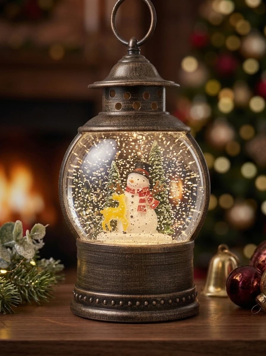 Bronze Snowman Water Lantern thumbnail 3
