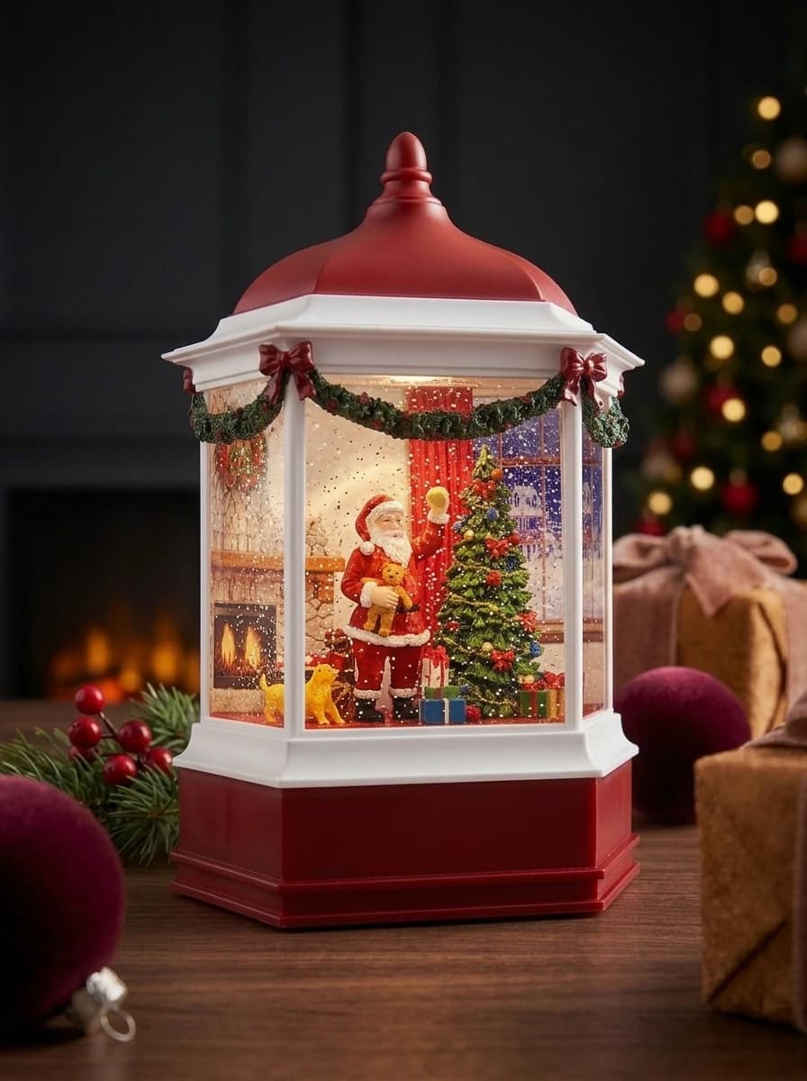 Santa and Tree Water Lantern thumbnail 4