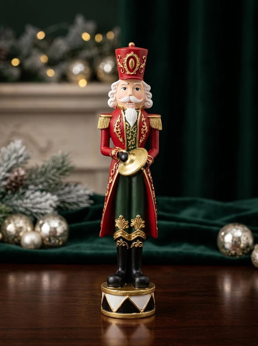 Cymbal Nutcracker Figurine