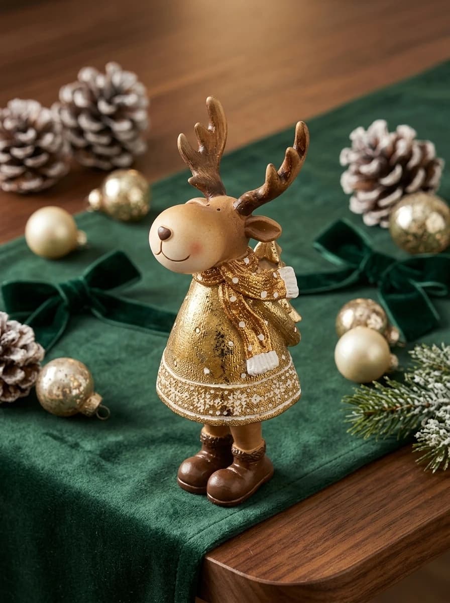 Golden Coat Moose Figurine