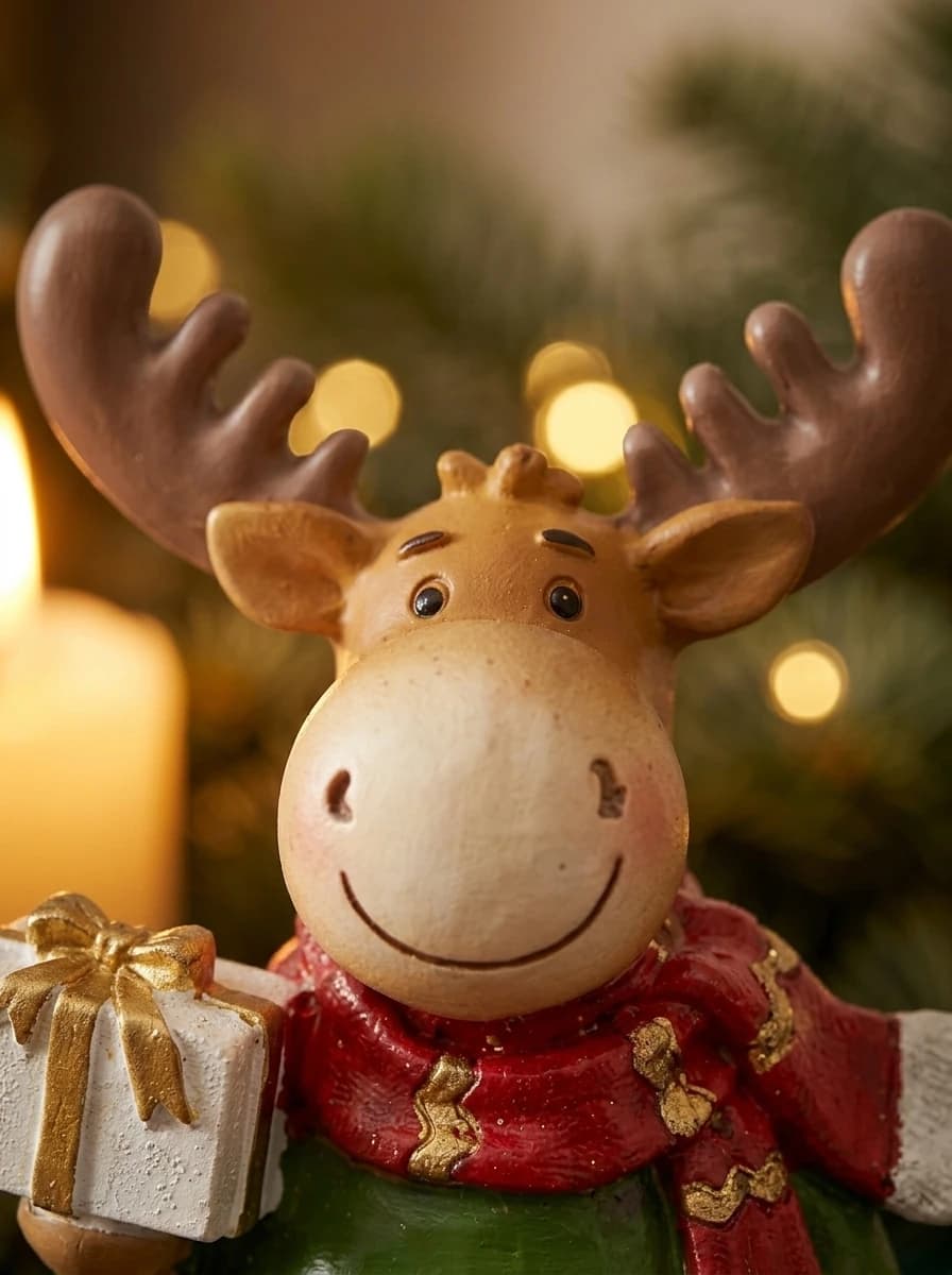 Gift-Holding Moose Figurine thumbnail 4