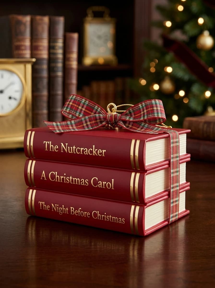 Decorative Christmas Book Stack