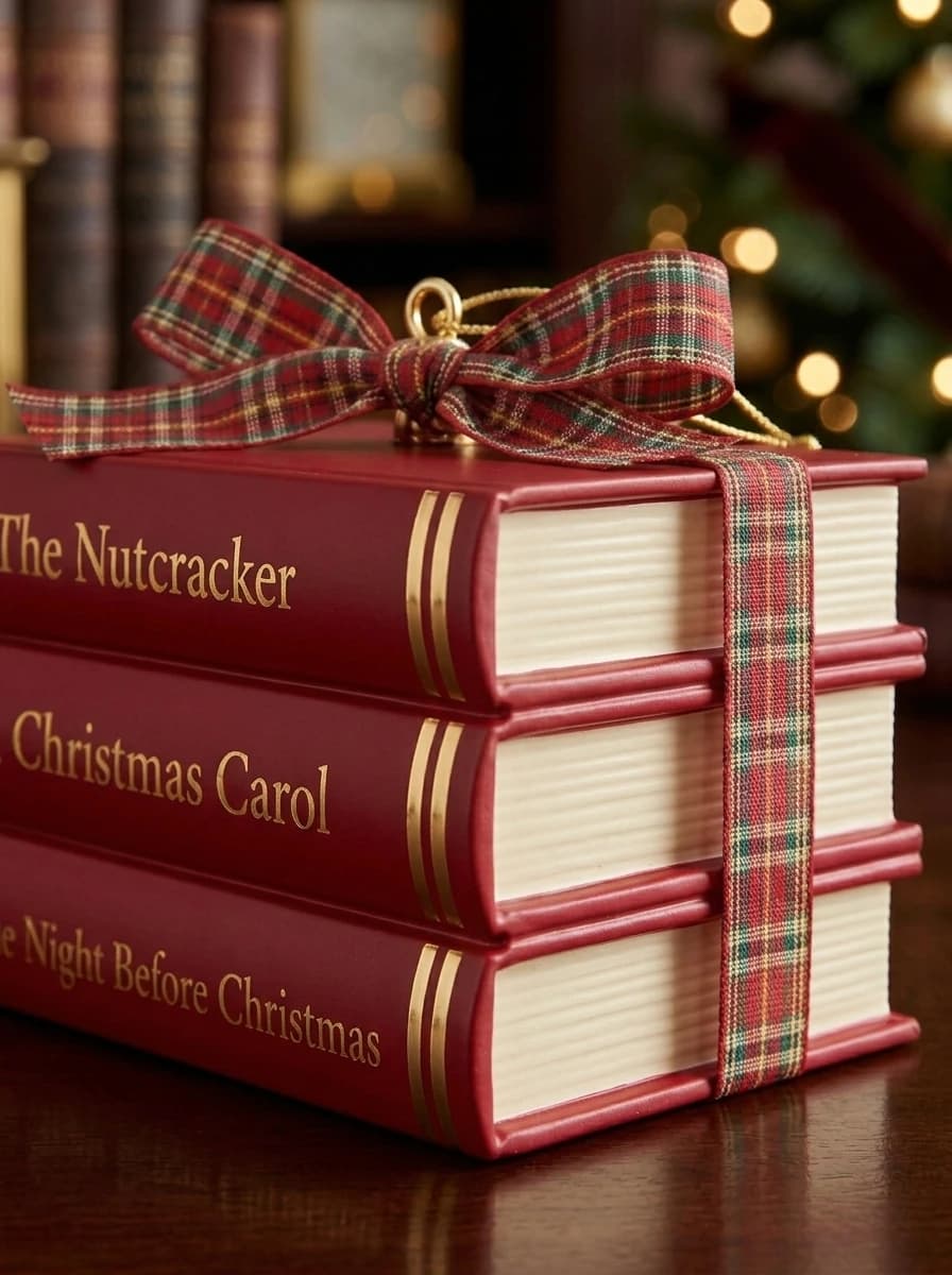 Decorative Christmas Book Stack thumbnail 2