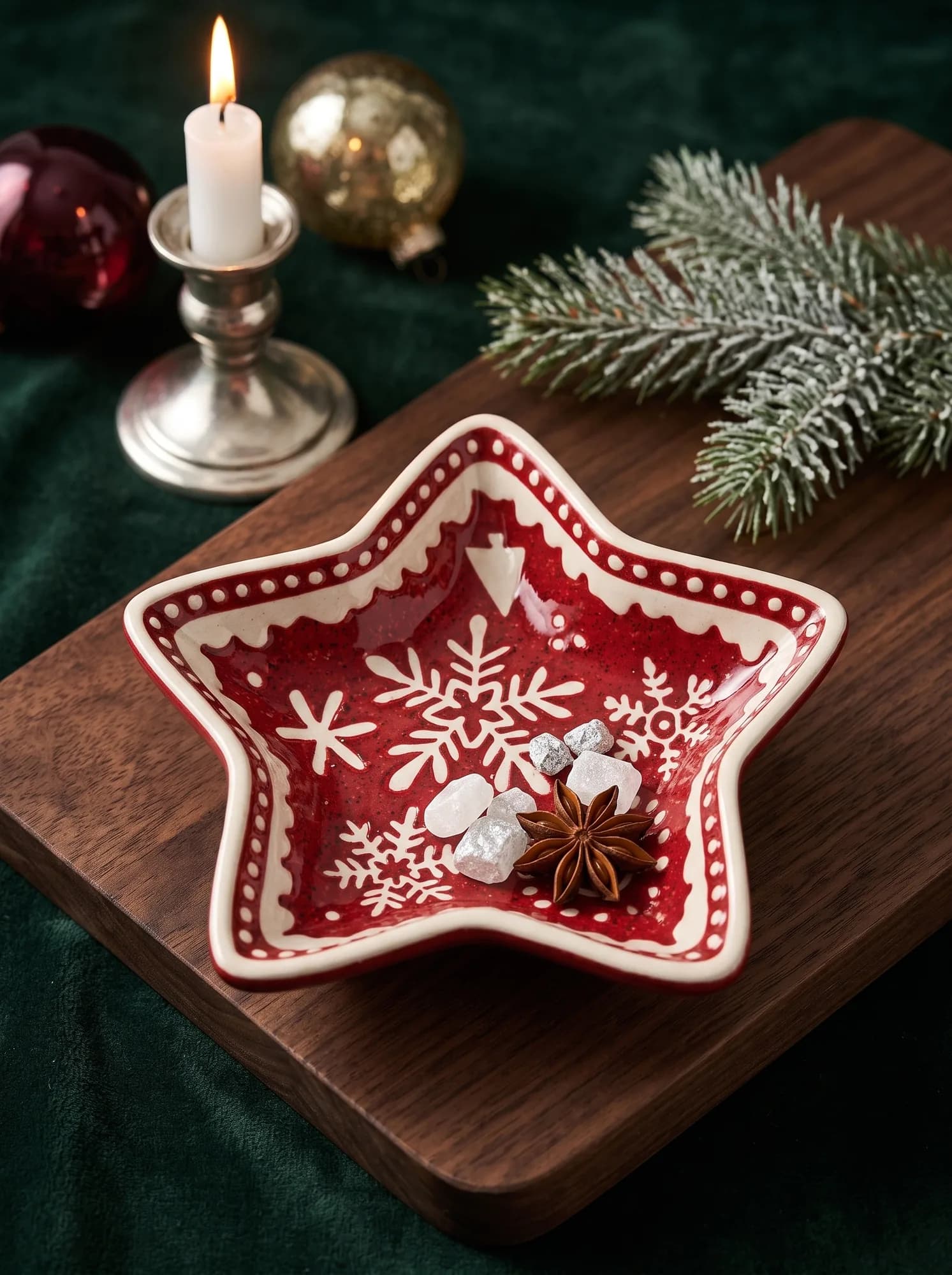 Ceramic Snowflake Star Plate