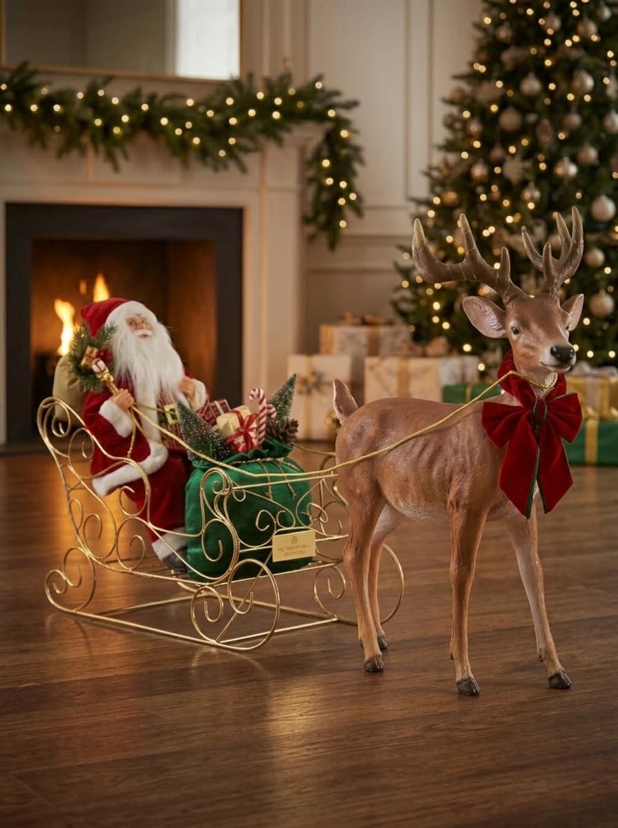 Santa Sleigh and Reindeer Set thumbnail 2