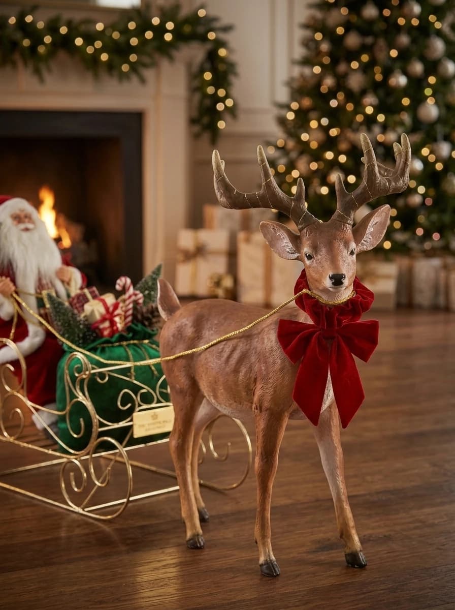 Santa Sleigh and Reindeer Set thumbnail 3